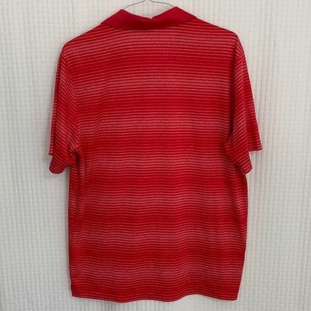 Nike Golf Dri-Fit men's polo shirt.‎  Size XL.  Red with white stripes. EUC - Picture 6 of 10
